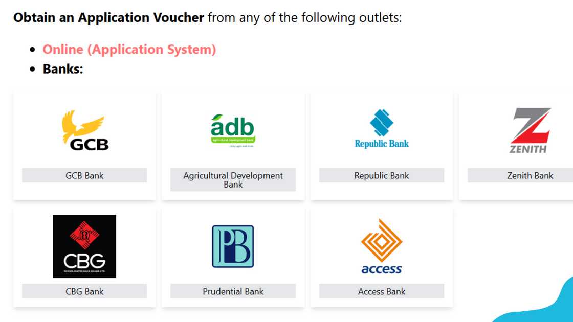 Some of the banks where you can buy UEW forms.