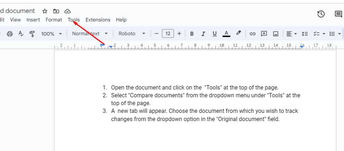 A Google Doc picture showing the "Tool" icon