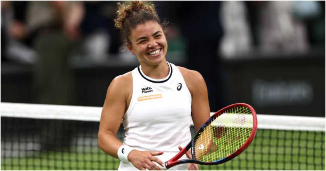 Jasmine Paolini smiles after victory.