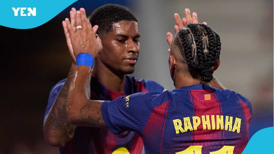 Marcus Rashford, Raphinha, FC Barcelona, Como, Joan Gamper Trophy Marcus Rashford, Raphinha, FC Barcelona, Como, Joan Gamper Trophy