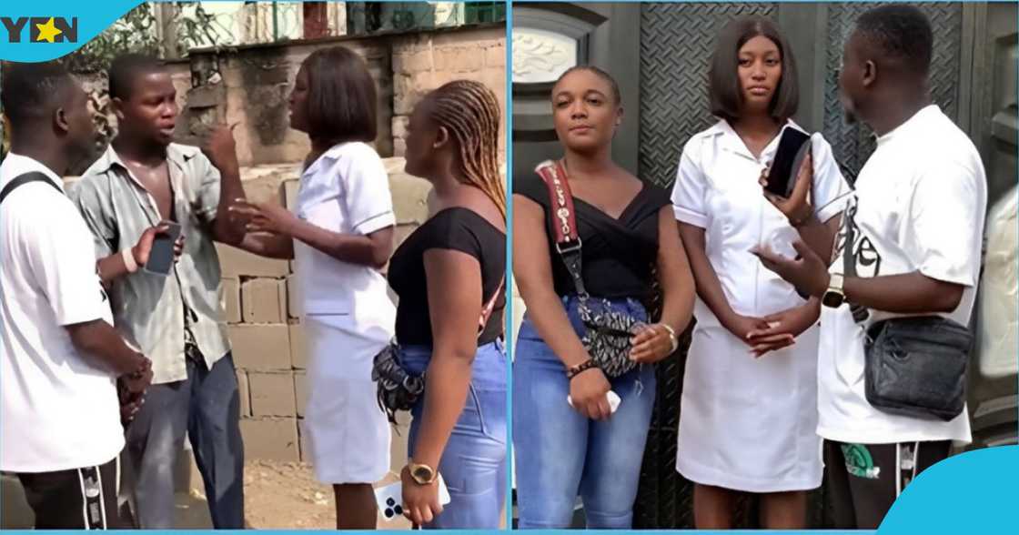 Nurse and her friend taking to her ex-lover about the previous relationship. Nurse and her friend taking to her ex-lover about the previous relationship.