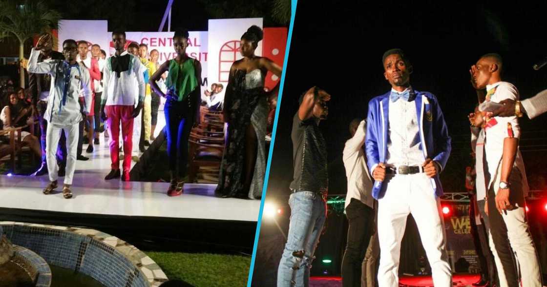 Cobbina's first fashion show at Central University (L), and another at Wisconsin International University College, Ghana (R). Cobbina's first fashion show at Central University (L), and another at Wisconsin International University College, Ghana (R).
