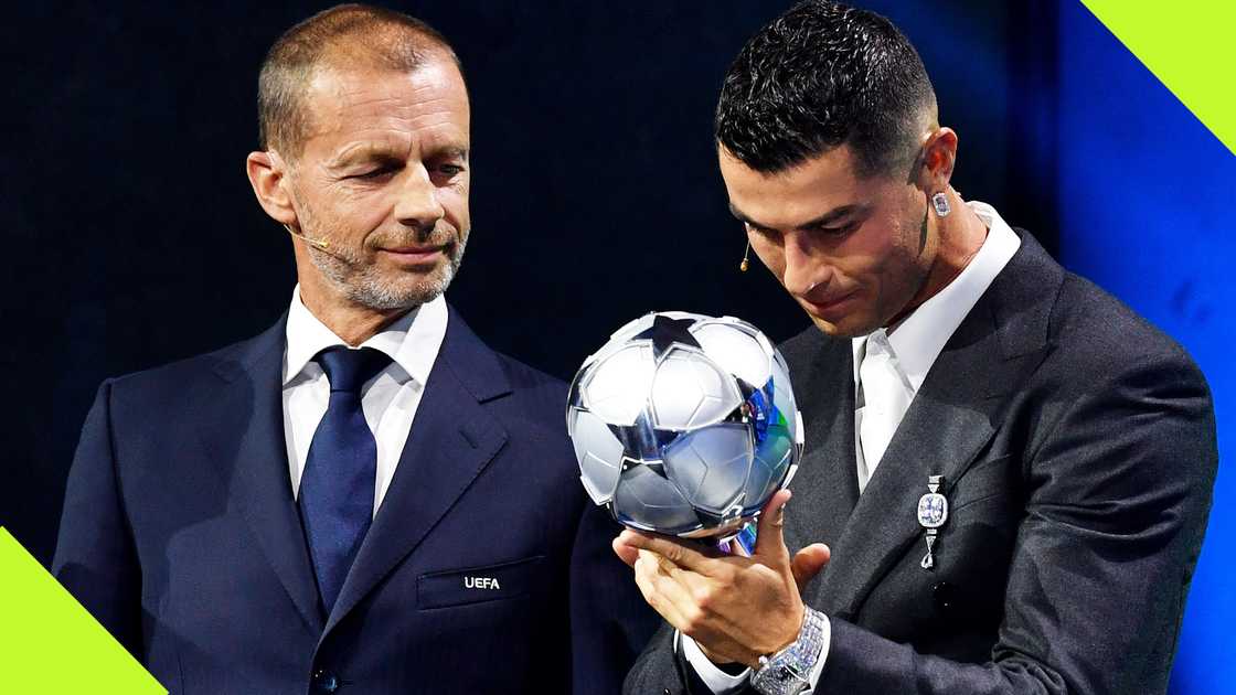 Cristiano Ronaldo was honoured by UEFA for his remarkable achievements in the Champions League. Cristiano Ronaldo was honoured by UEFA for his remarkable achievements in the Champions League.