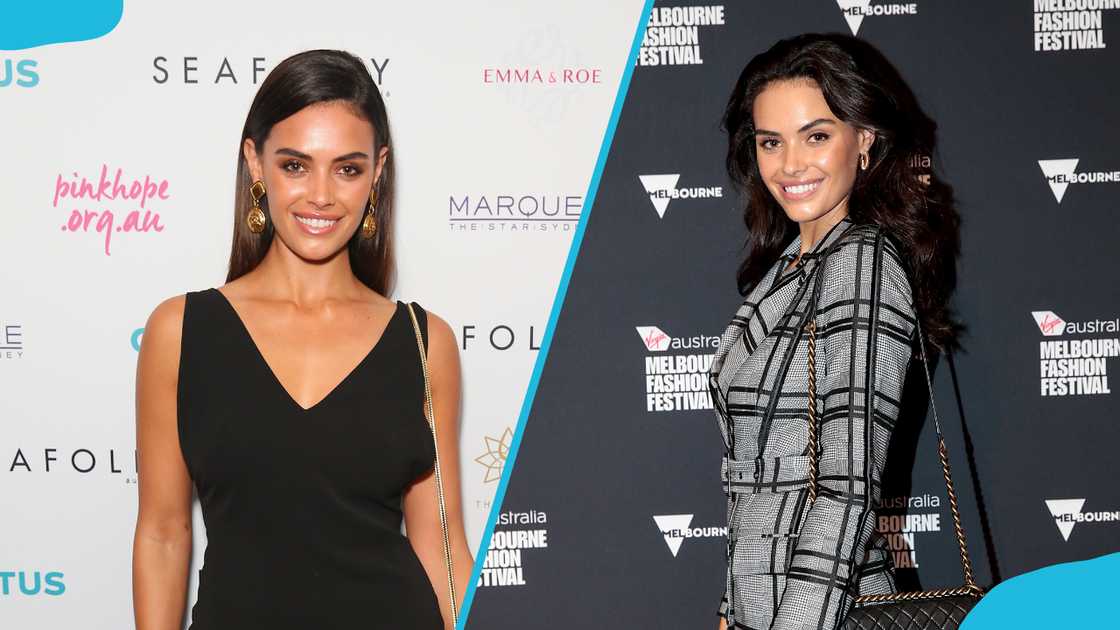 Monika Clarke at the 2016 Pinky Promise Gala (L) and the VAMFF 2018 Runway 5 event (R).