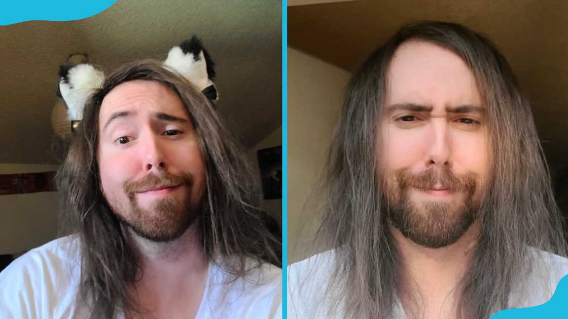 Asmongold sits in a house (L). Asmongold poses for a selfie (R) Asmongold sits in a house (L). Asmongold poses for a selfie (R)