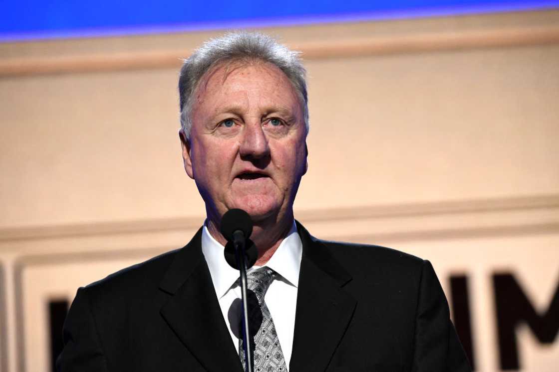 Larry Bird speaks onstage during the 2019 NBA Awards Larry Bird speaks onstage during the 2019 NBA Awards
