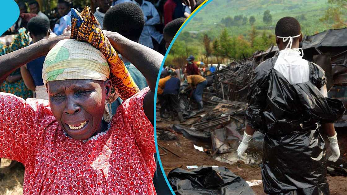 Two buses collided on a major highway in Uganda early on Wednesday, killing 46 people Two buses collided on a major highway in Uganda early on Wednesday, killing 46 people