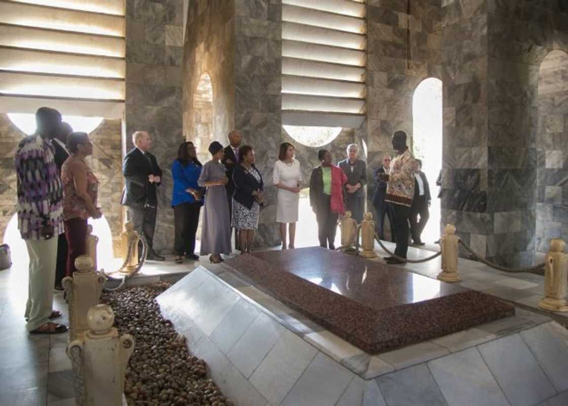 Pelosi, delegation pay homage at Kwame Nkrumah Memorial Park