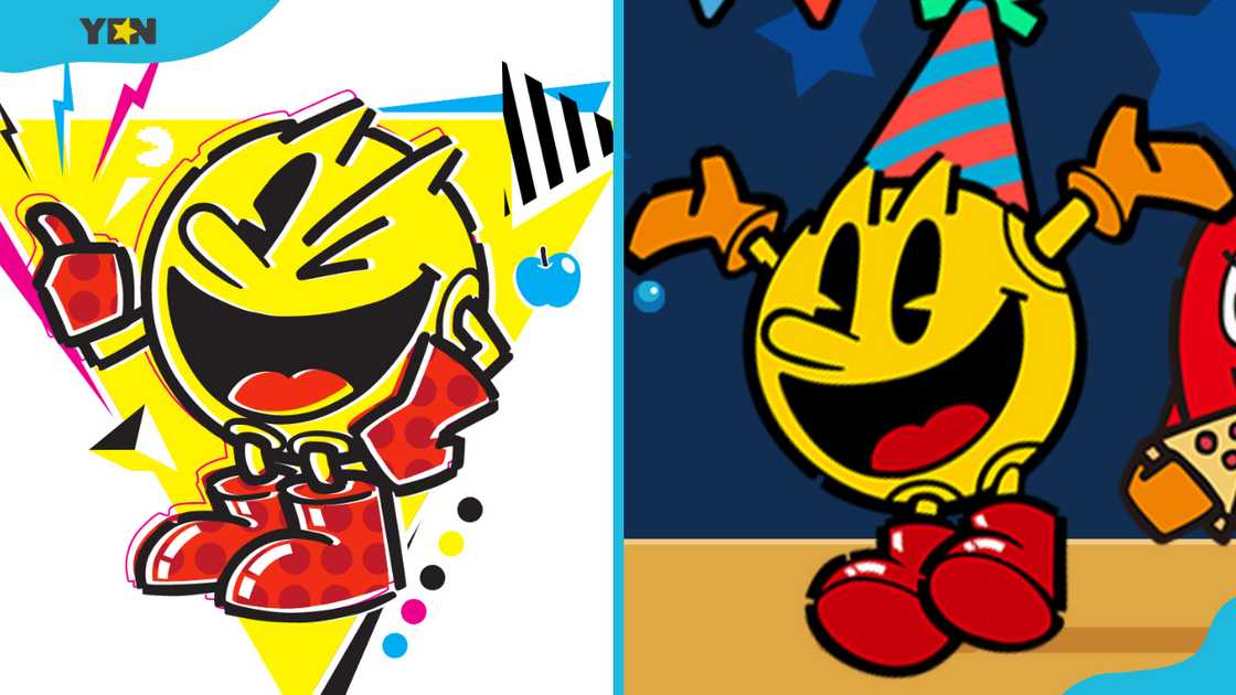 Pac-Man in playful poses Pac-Man in playful poses