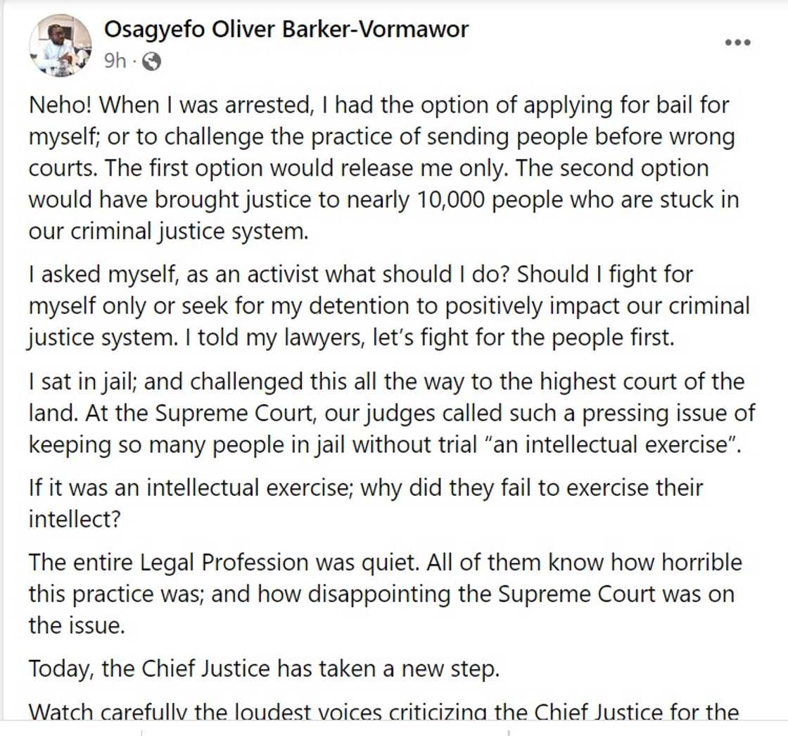 Oliver Barker-Vormawor's post