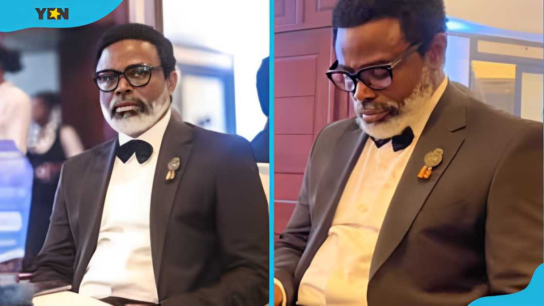 Cecil Duddley Mends poses for a photo (L). Cecil scrolls his phone (R) Cecil Duddley Mends poses for a photo (L). Cecil scrolls his phone (R)