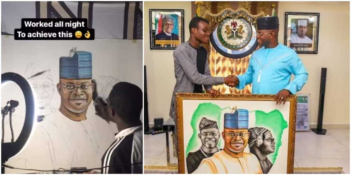 Joy as secondary school boy who drew fine portrait of Kogi State governor is placed on lifetime scholarship Joy as secondary school boy who drew fine portrait of Kogi State governor is placed on lifetime scholarship