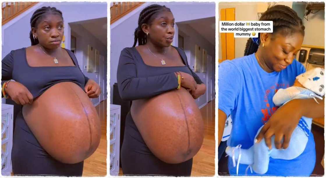 Photos of a pregnant woman who just gave birth. Photos of a pregnant woman who just gave birth.