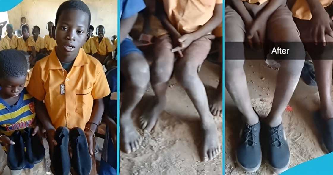 Ghanaian philanthropist, Good Samaritan, shoes and sandals, school pupils, teacher Ghanaian philanthropist, Good Samaritan, shoes and sandals, school pupils, teacher