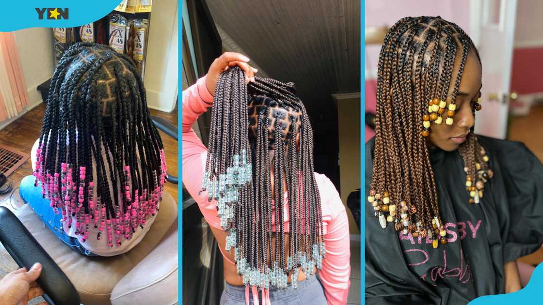 knotless braids with beads