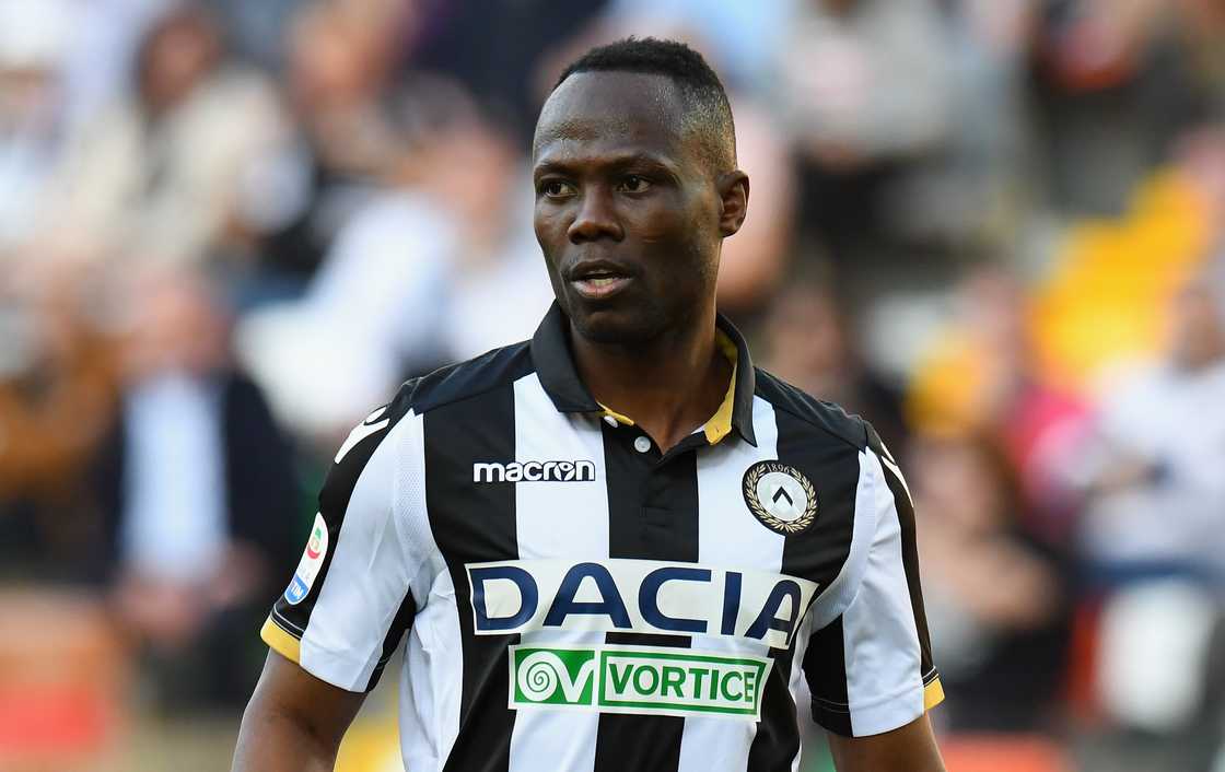 Emmanuel Agyemang Badu of Udinese Calcio looks on during the Serie A match between Udinese and Genoa CFC at Stadio Friuli on March 30, 2019 in Udine, Italy Emmanuel Agyemang Badu of Udinese Calcio looks on during the Serie A match between Udinese and Genoa CFC at Stadio Friuli on March 30, 2019 in Udine, Italy