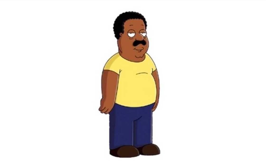 Cleveland Brown is standing against a white background