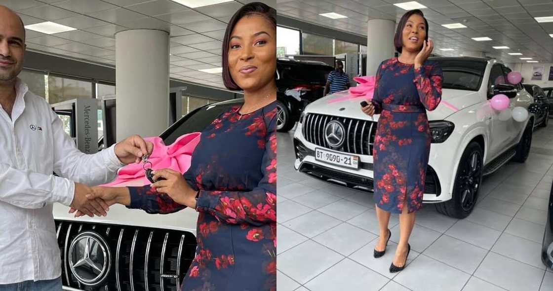 1st Ghanaian lady to drive AMG GLE 53 4M+ coupe 2021 model applauded by Mercedes-Benz