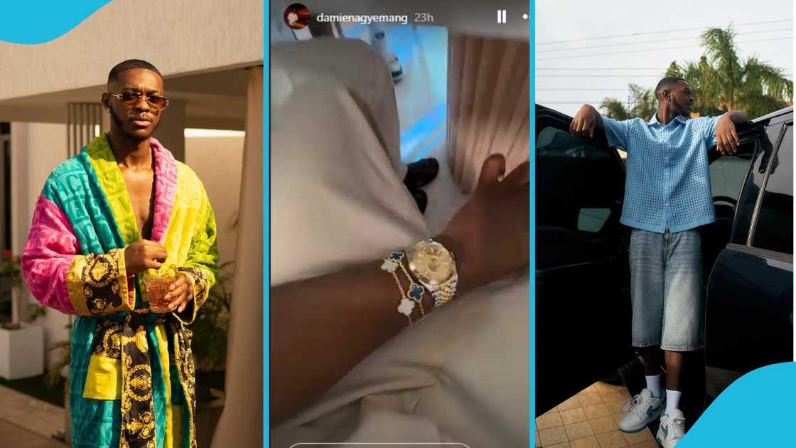 Jackie Appiah's son, Damien Agyemang, social media, Instagram. Van-Cleef, Rolex watches, online Jackie Appiah's son, Damien Agyemang, social media, Instagram. Van-Cleef, Rolex watches, online