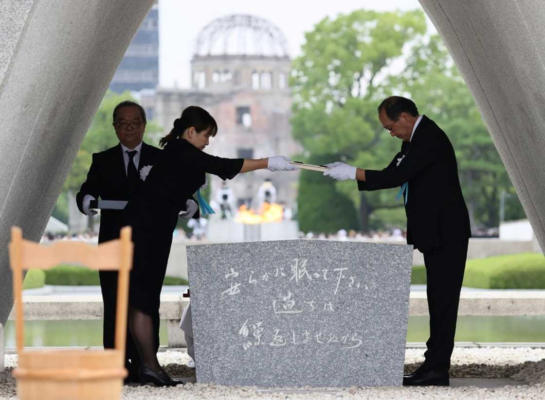 In a speech on Saturday, Hiroshima's mayor Kazumi Matsui cited the Russian author of 'War and Peace' In a speech on Saturday, Hiroshima's mayor Kazumi Matsui cited the Russian author of 'War and Peace'