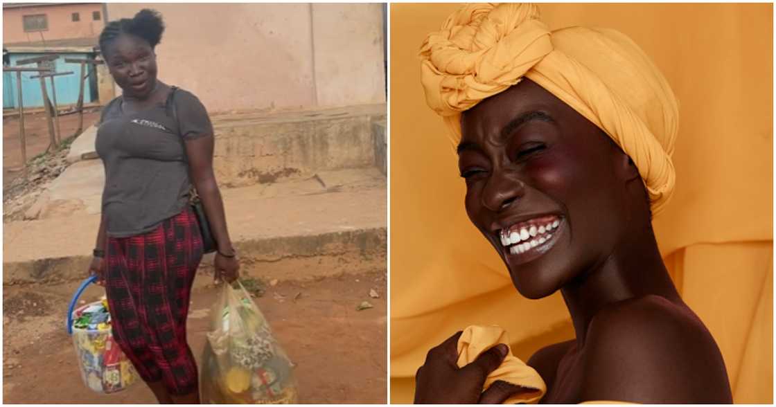 Weed lady, laughing black woman