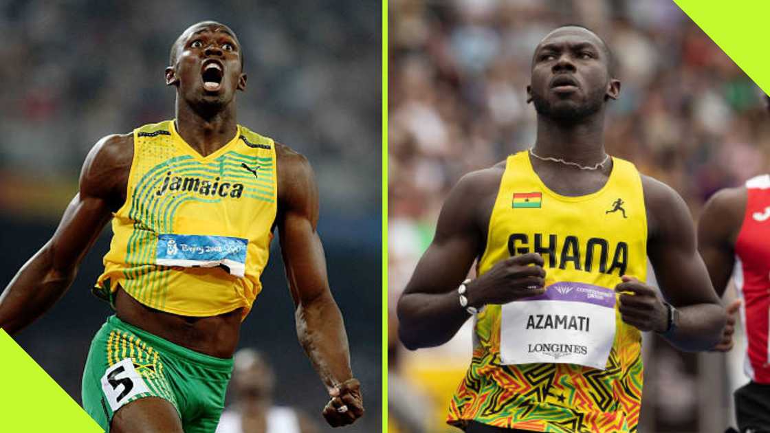 Benjamin Azamati and Usain Bolt.