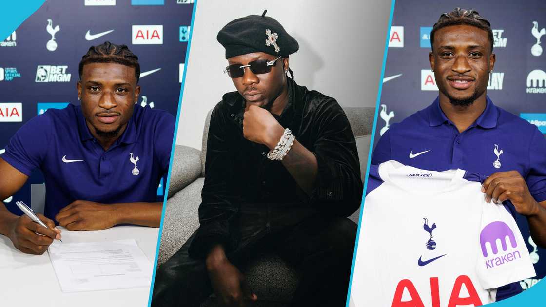 Mohammed Kudus, Stonebwoy, Kudus; former club, Tottenham Hotspur Mohammed Kudus, Stonebwoy, Kudus; former club, Tottenham Hotspur