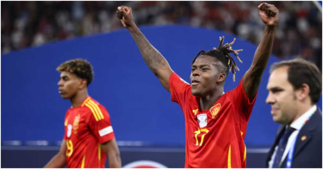 Nico Williams celebrates after Euro final. Nico Williams celebrates after Euro final.