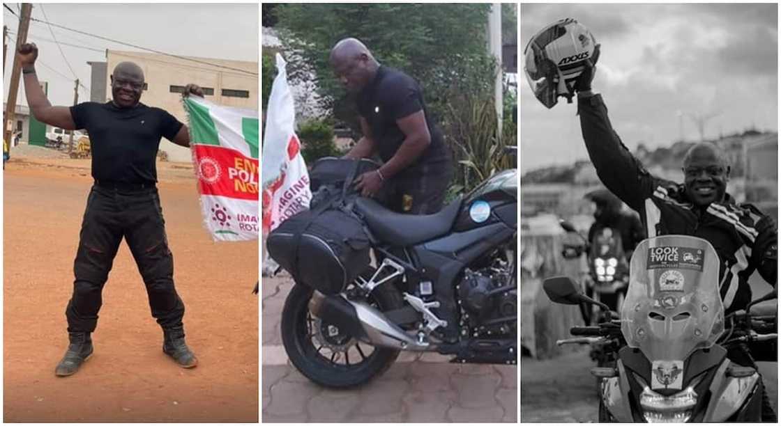 London to Lagos biker Kunle Adeyanju. London to Lagos biker Kunle Adeyanju.