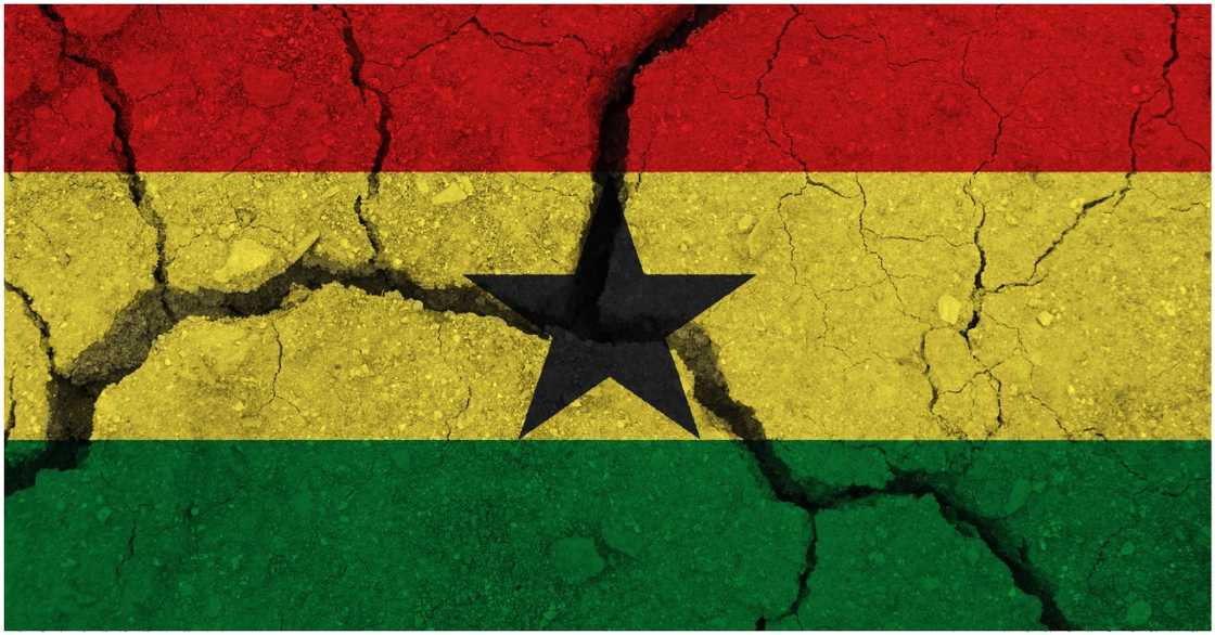 Photo of land coloured with Ghana flag affected by a quake Photo of land coloured with Ghana flag affected by a quake