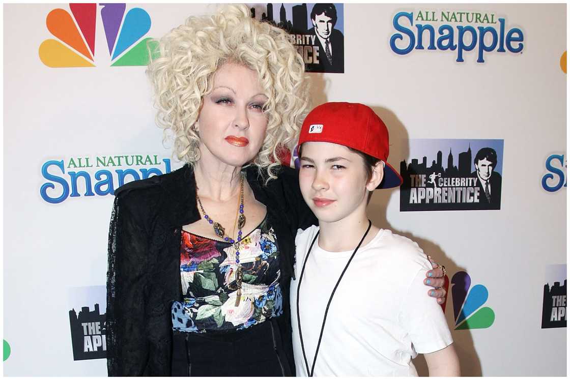 Lauper and son Declyn attend the Season 3 finale after-party at the Trump SoHo Lauper and son Declyn attend the Season 3 finale after-party at the Trump SoHo