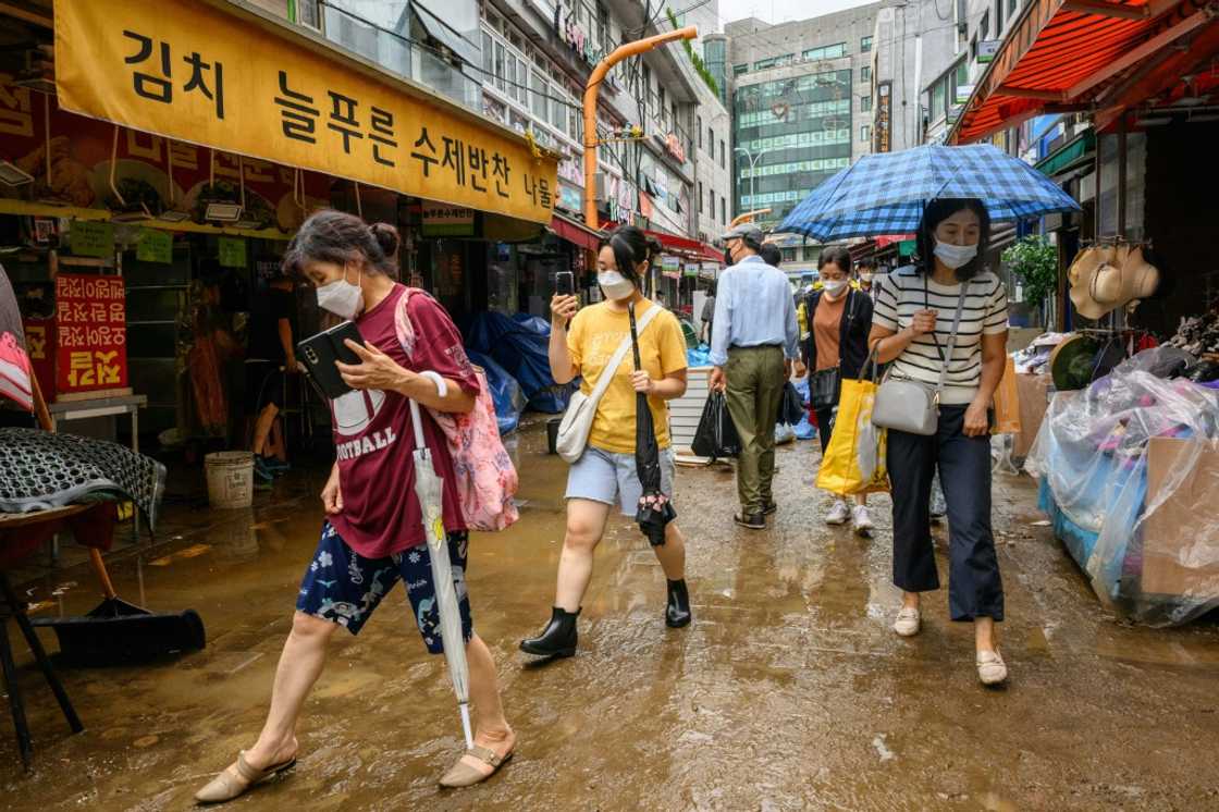 The downpour is the heaviest since South Korea's weather observations began 115 years ago The downpour is the heaviest since South Korea's weather observations began 115 years ago