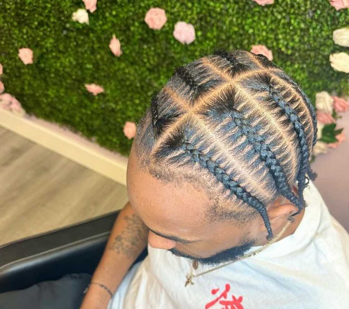 Parted Pop Smoke braids Parted Pop Smoke braids