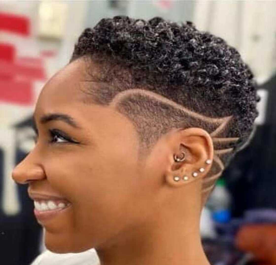 black female fade haircut designs