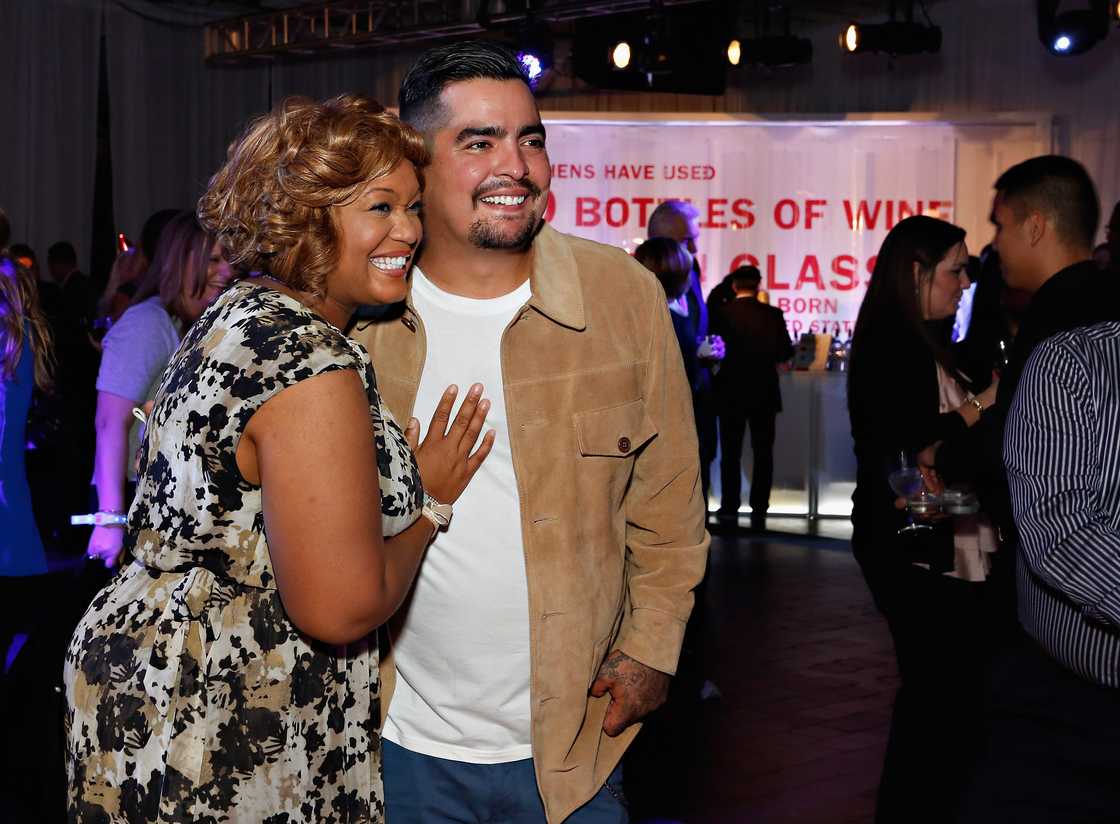 Sunny Anderson and Aarón Sánchez attend Food Networks 20th birthday celebration at Pier 92 in New York City.