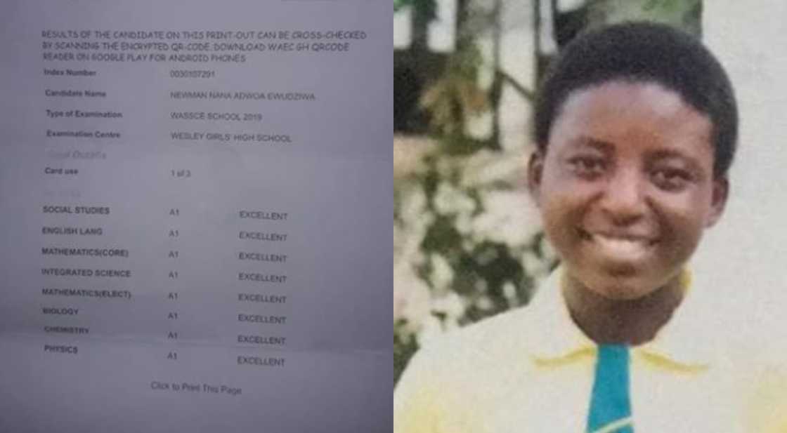 Brilliant Wesley Girls' High School student blows exams with all As in WASSCE Brilliant Wesley Girls' High School student blows exams with all As in WASSCE