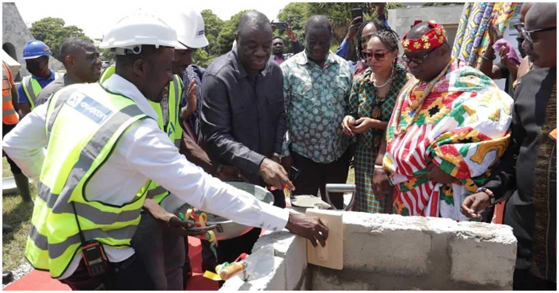 Officials cut the sod for reconstruction work to begin at the park Officials cut the sod for reconstruction work to begin at the park