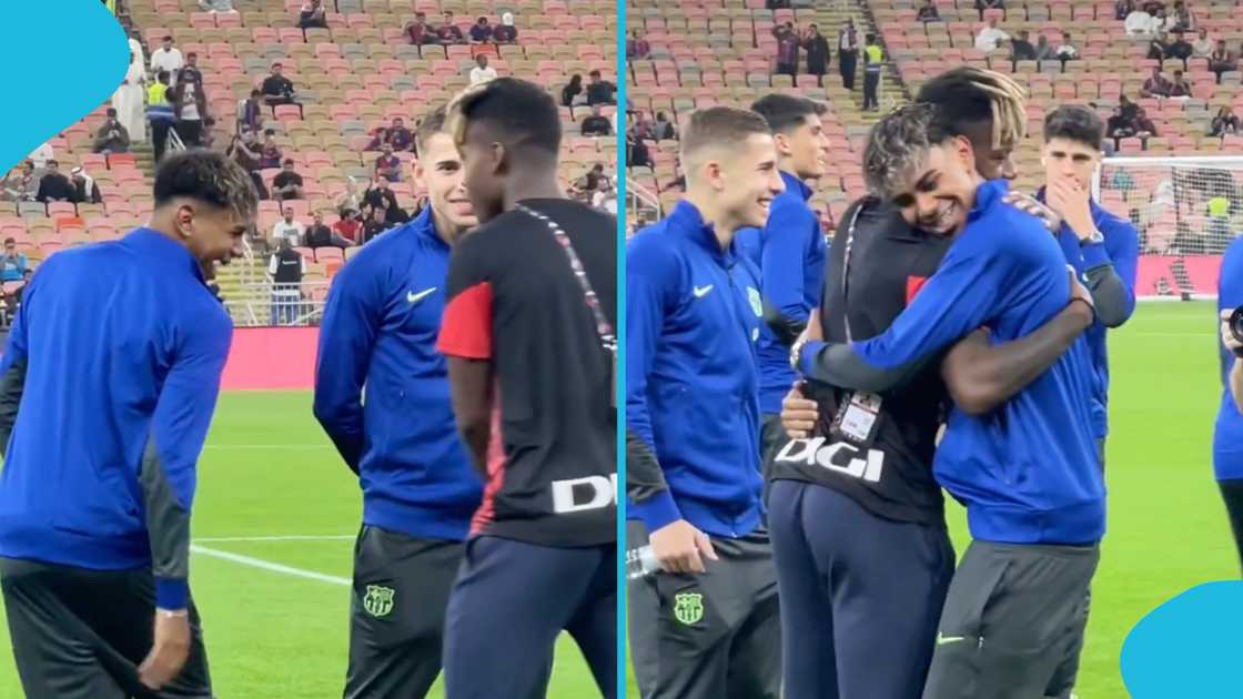 Nico Williams and Lamine Yamal put Athletic Bilbao and Barcelona's rivalry aside to share a joke together before the Spanish Super Cup semi-final clash. Nico Williams and Lamine Yamal put Athletic Bilbao and Barcelona's rivalry aside to share a joke together before the Spanish Super Cup semi-final clash.