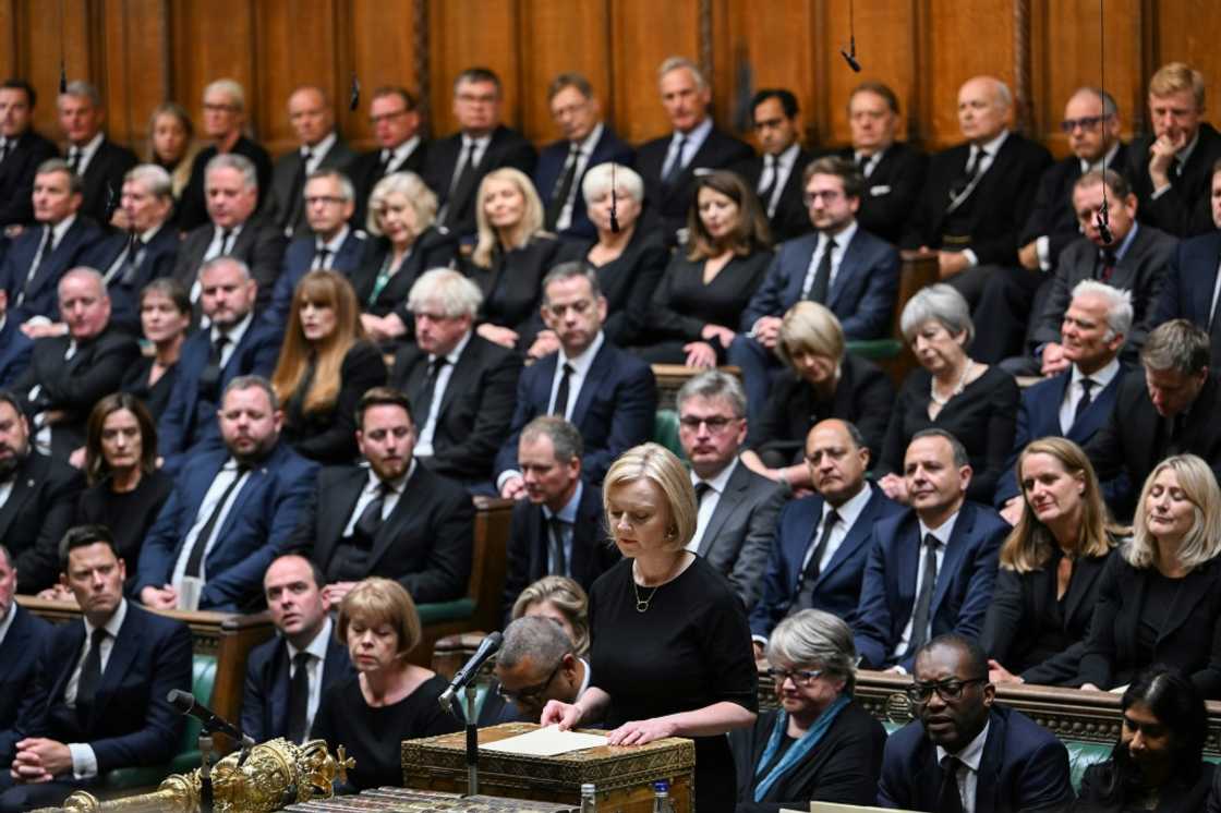 Britain's Prime Minister Liz Truss led tributes to the Queen in parliament Britain's Prime Minister Liz Truss led tributes to the Queen in parliament