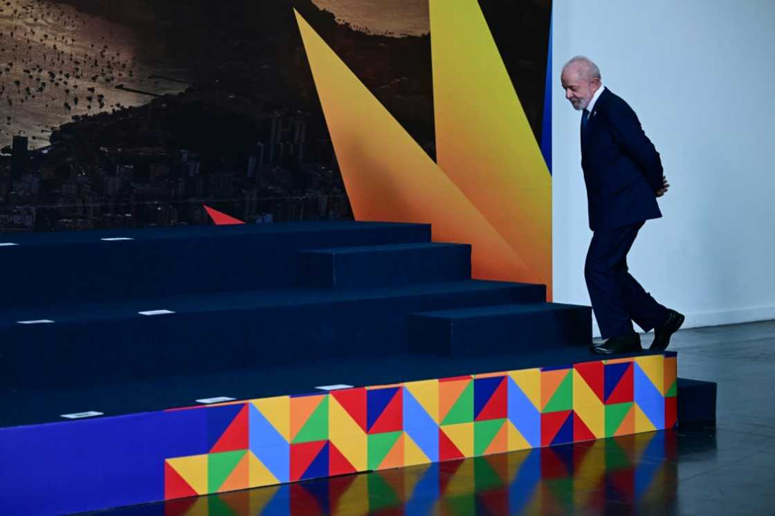 Brazil's President Luiz Inacio Lula da Silva arrives for a family photo of heads of state and government of member, partner, and external engagement countries during the BRICS summit in Rio de Janeiro, Brazil, on July 7, 2025. Brazil's President Luiz Inacio Lula da Silva arrives for a family photo of heads of state and government of member, partner, and external engagement countries during the BRICS summit in Rio de Janeiro, Brazil, on July 7, 2025.