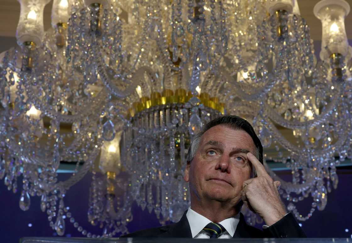 Brazil's former far-right president Jair Bolsonaro speaks at an event in Doral, Florida in February 2023 Brazil's former far-right president Jair Bolsonaro speaks at an event in Doral, Florida in February 2023