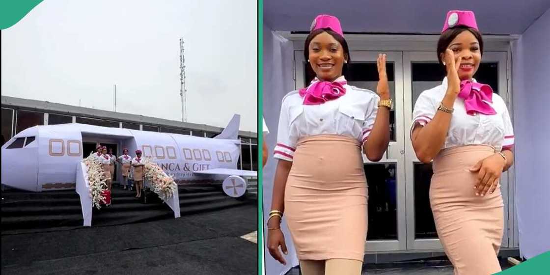 Aeroplane-themed wedding venue. Aeroplane-themed wedding venue.