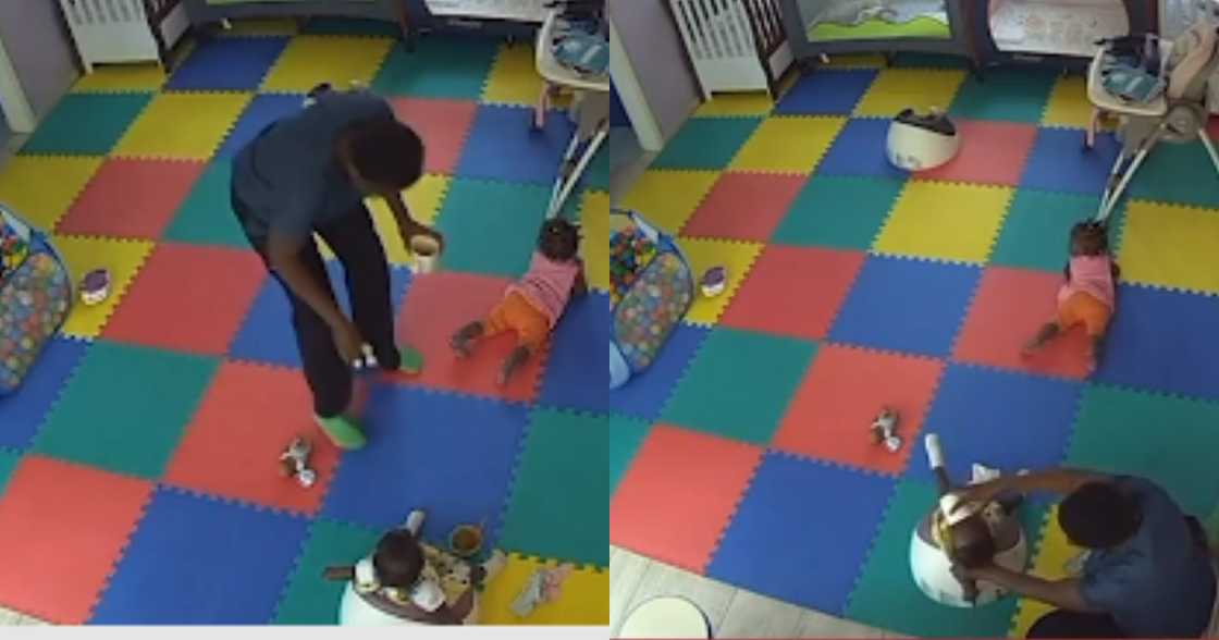 Wicked Caregiver Caught on CCTV Camera Killing 11-Month-old baby with food; sad Video Drops