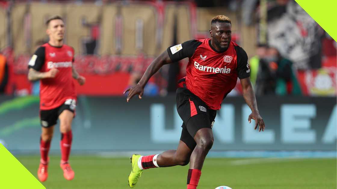 Victor Boniface in action for Bayer Leverkusen