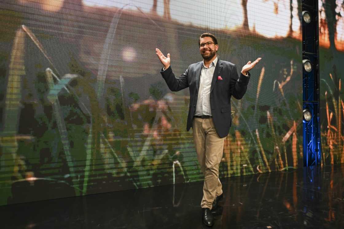 In his 17 years as party leader Akesson has transformed an often-violent neo-Nazi movement into a nationalist party with a flower as its logo In his 17 years as party leader Akesson has transformed an often-violent neo-Nazi movement into a nationalist party with a flower as its logo