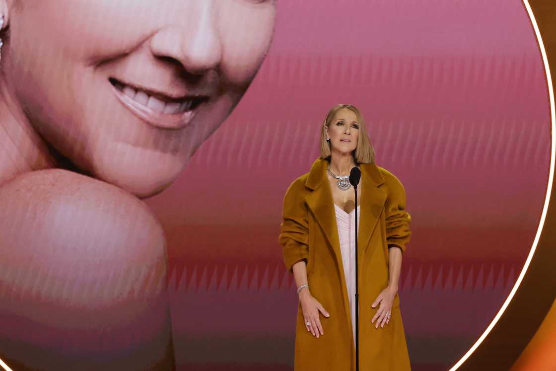 Celine Dion speaks onstage during the 66th GRAMMY Awards Celine Dion speaks onstage during the 66th GRAMMY Awards