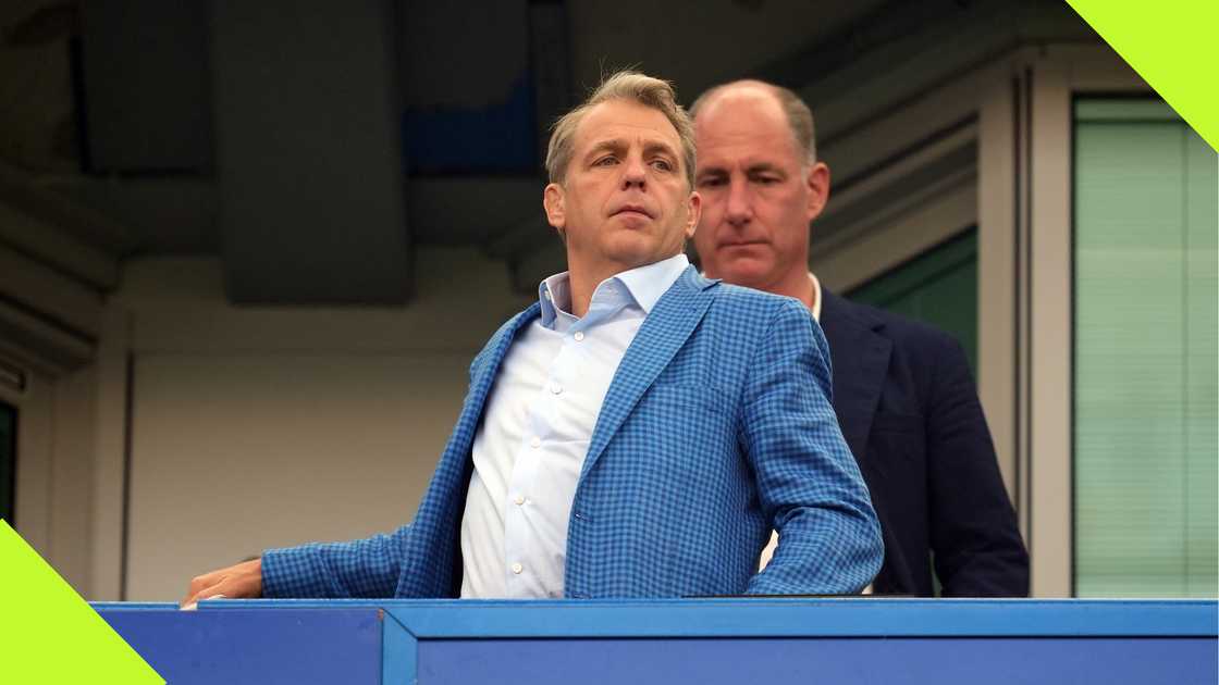 Todd Boehly during Chelsea's loss to Manchester City. Todd Boehly during Chelsea's loss to Manchester City.