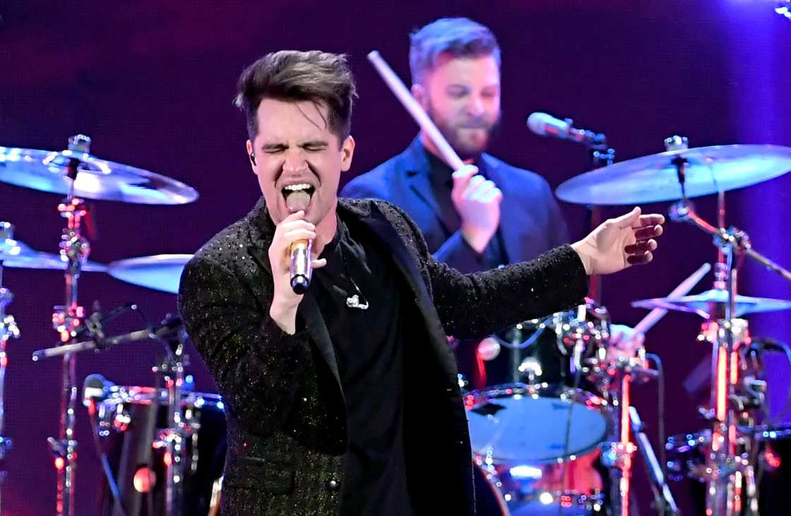 Brendon Urie of Panic! at the Disco performs onstage during the 2018 iHeartRadio Music Festival Brendon Urie of Panic! at the Disco performs onstage during the 2018 iHeartRadio Music Festival