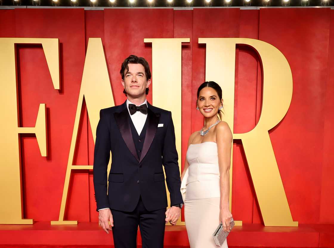 John Mulaney and Olivia Munn seen at the 2024 Vanity Fair Oscar Party Jones in California. John Mulaney and Olivia Munn seen at the 2024 Vanity Fair Oscar Party Jones in California.