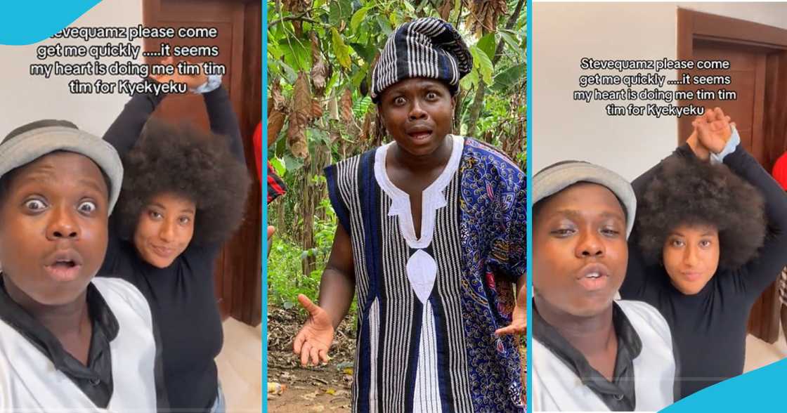 Kyekyeku melts as pretty light-skinned lady professes love to him Kyekyeku melts as pretty light-skinned lady professes love to him